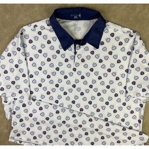 Birdie King Polo Shirt Golf AOP Golf Championship Dalton Shield Men Sz XL